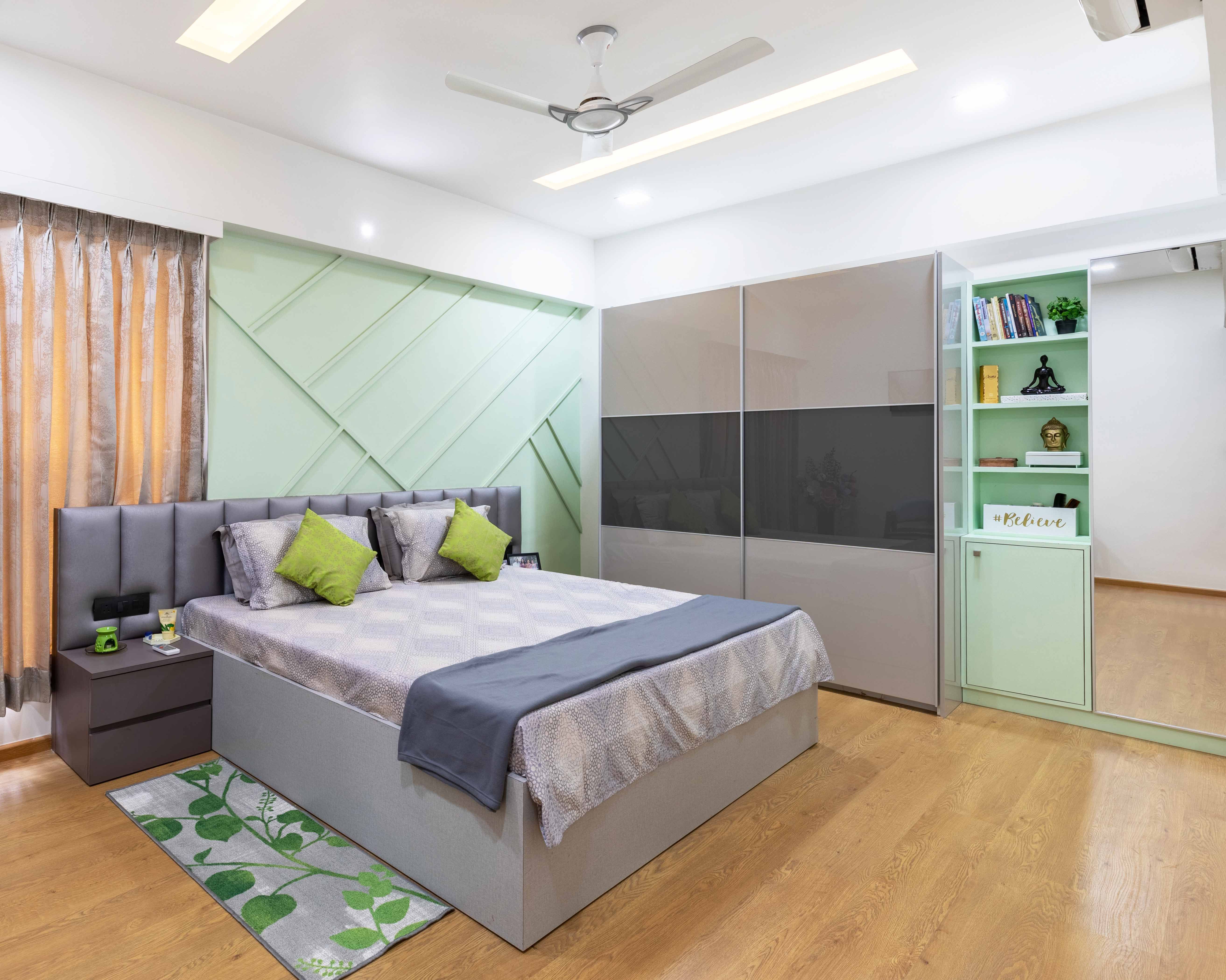 Modern Pastel Green Bedroom Wall Paint Design