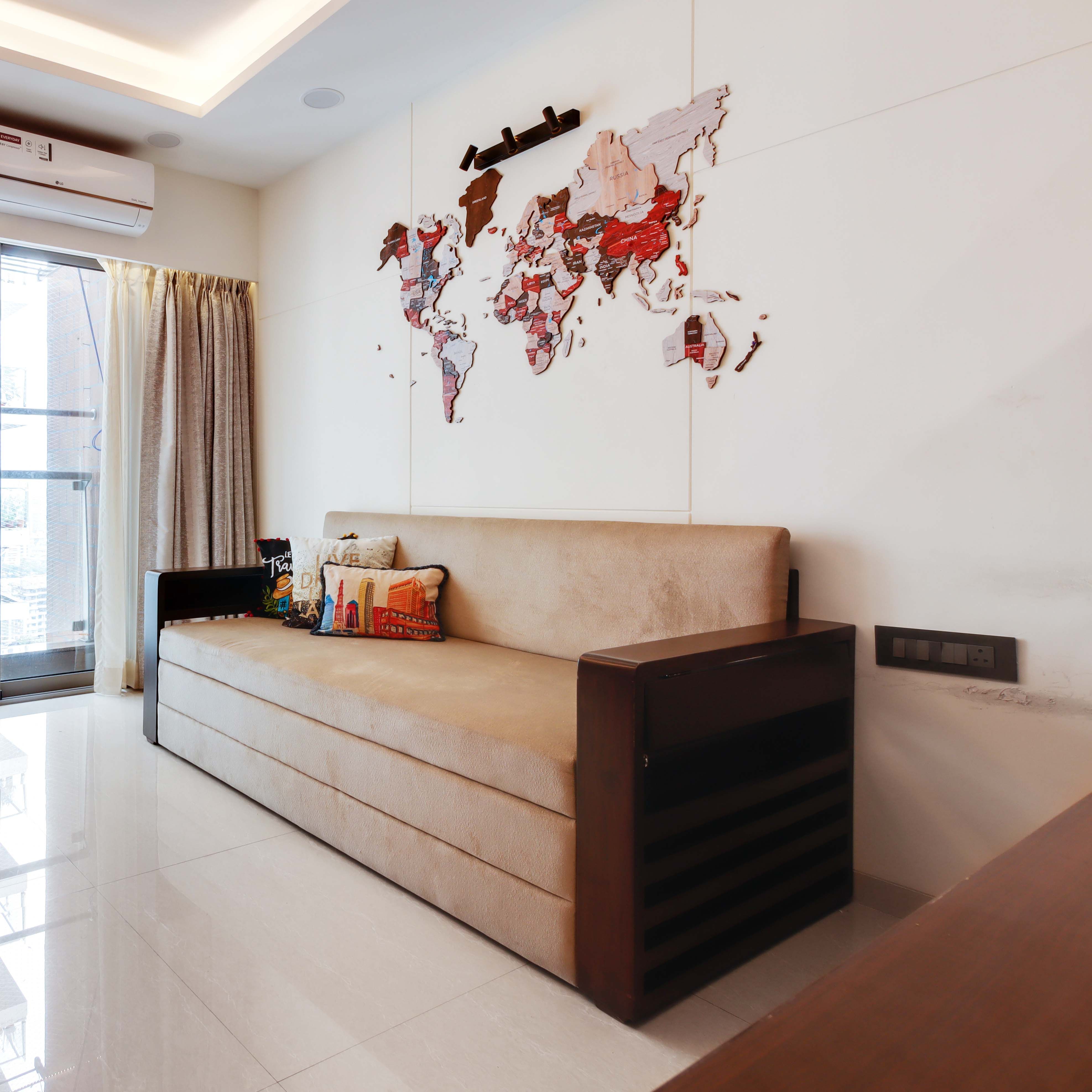 Modern Living Room Beige Wall Paint Design