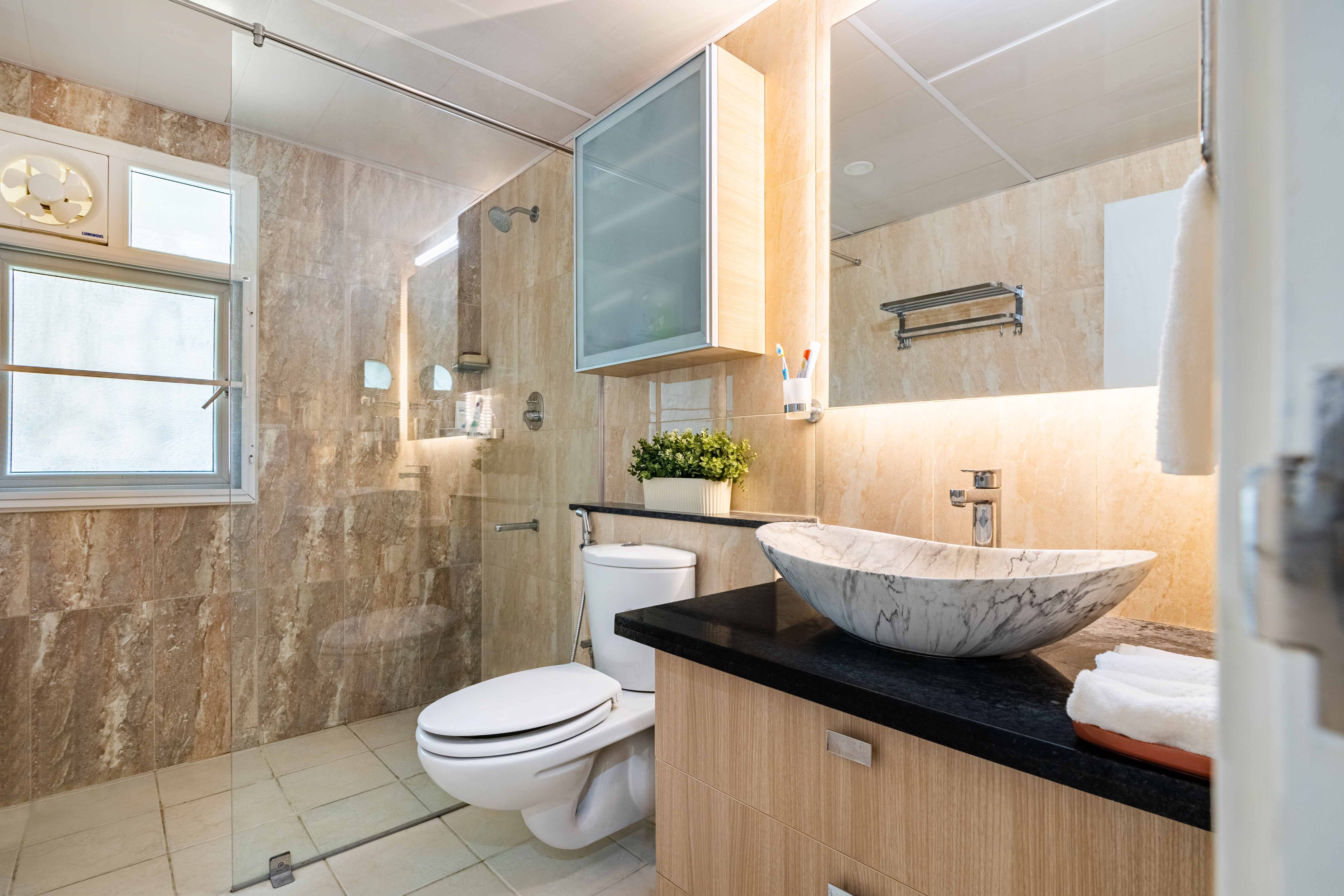 Glossy Modern Rectangular Brown Marble Tiles For The Bathroom