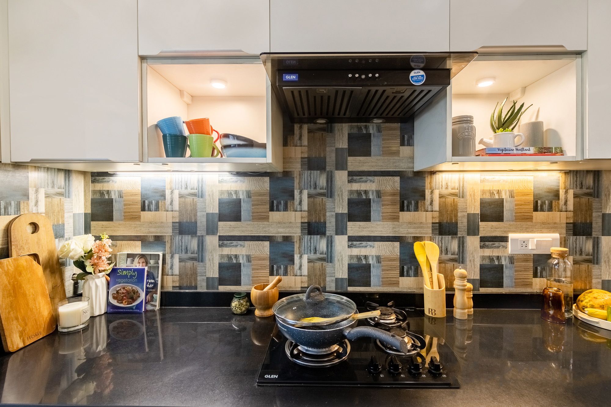 Contemporary Ceramic Multicoloured Rectangular Kitchen Tile Design